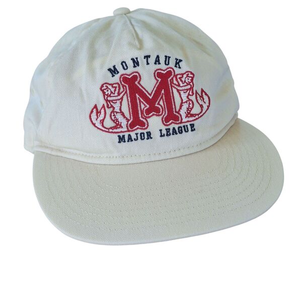 Anthropologie Coney Island Picnic Montauk Major League Cap Baseball Hat Ivory - Picture 13 of 16